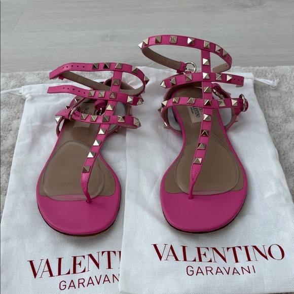 Valentino Garavani Fuchsia Studded Sandals